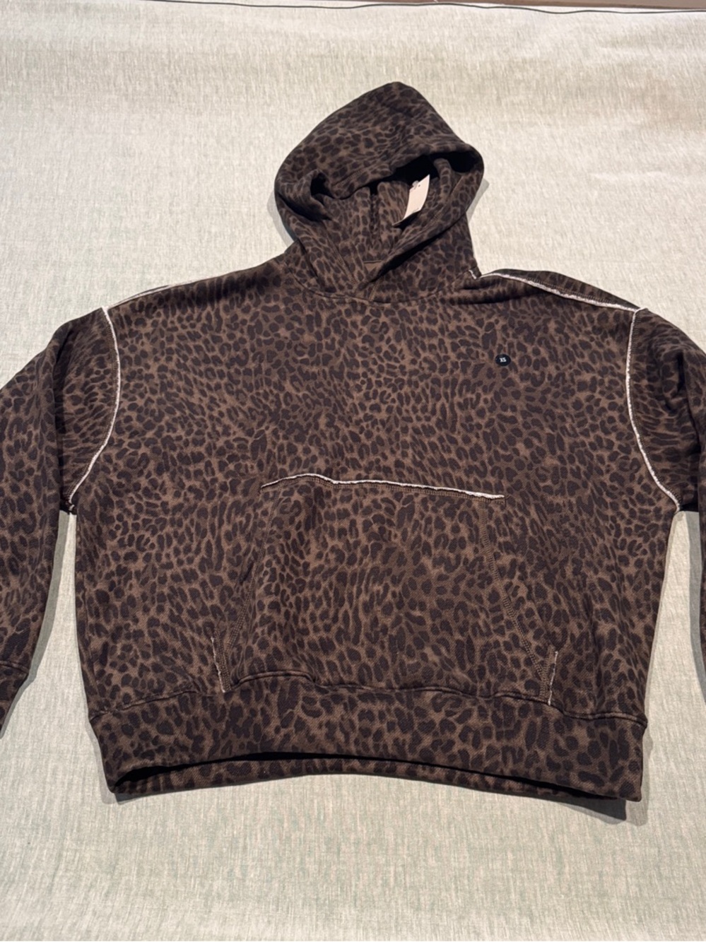 Hollister Men's Brown Leopard-Print Hoodie